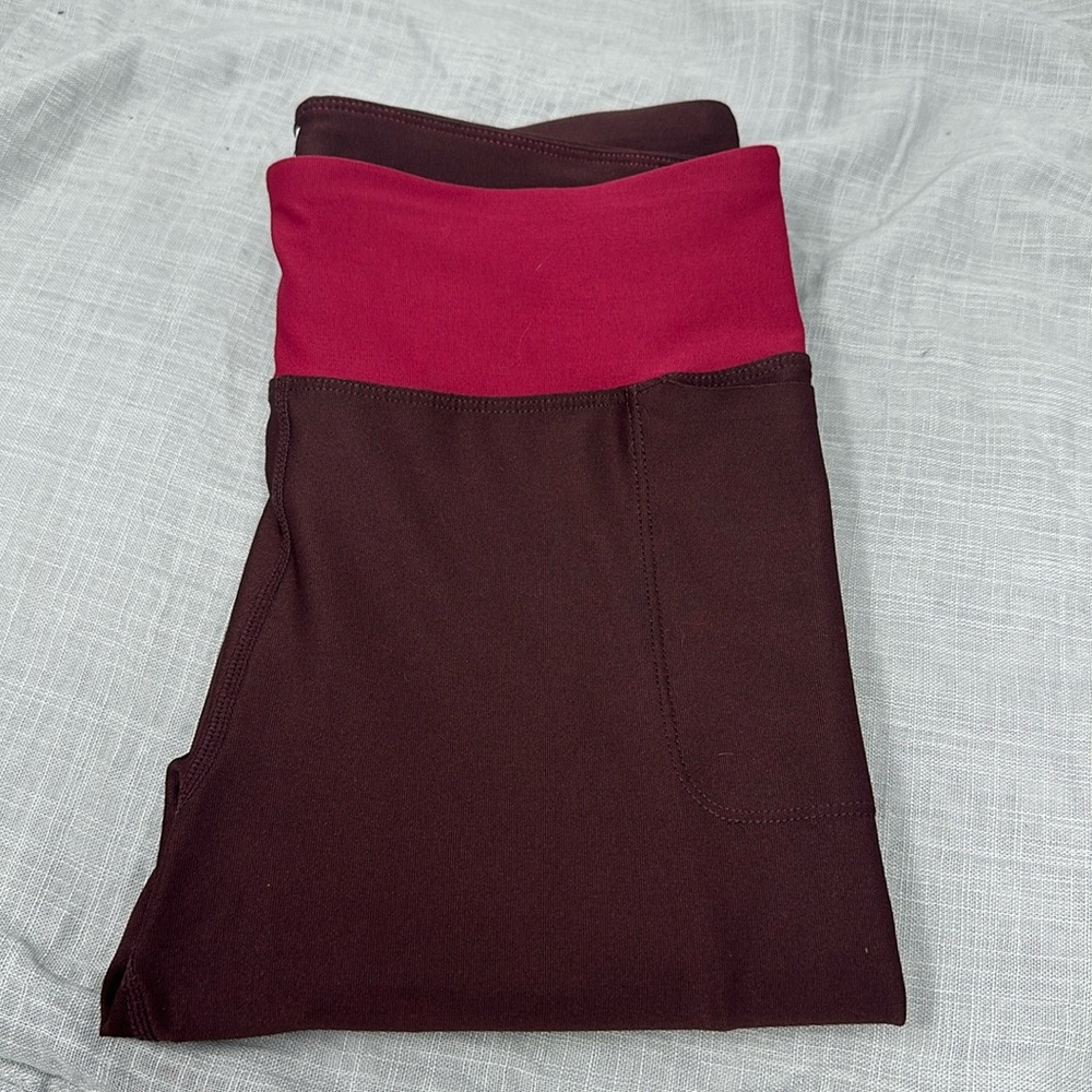 JoyLab women’s medium maroon pink one side pocket leggings